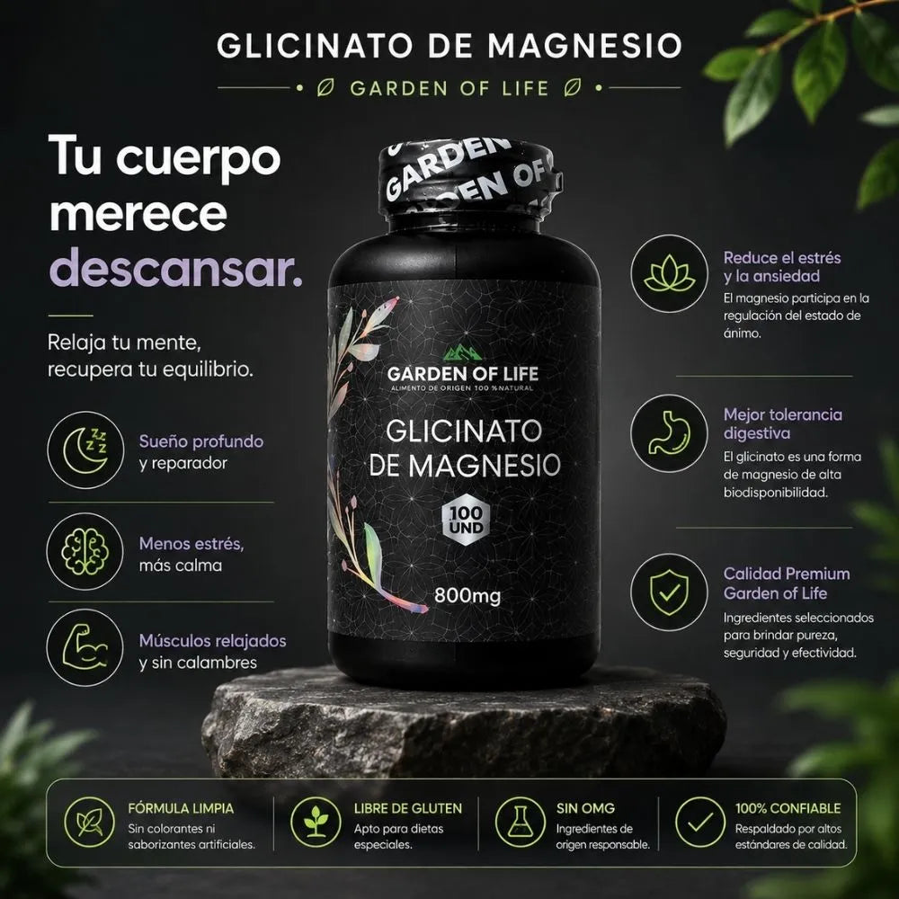 Glicinato de Magnesio - Garden Of Life