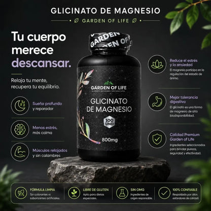 Glicinato de Magnesio - Garden Of Life