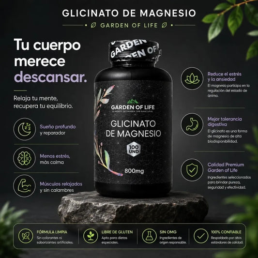 Glicinato de Magnesio - Garden Of Life