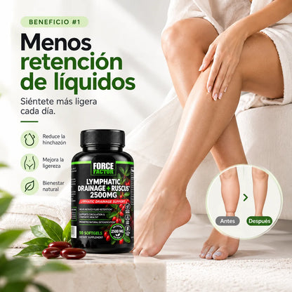 LYMPHATIC DRAINAGE + RUSCUS - SIÉNTETE MÁS LIGERO, CADA DÍA.